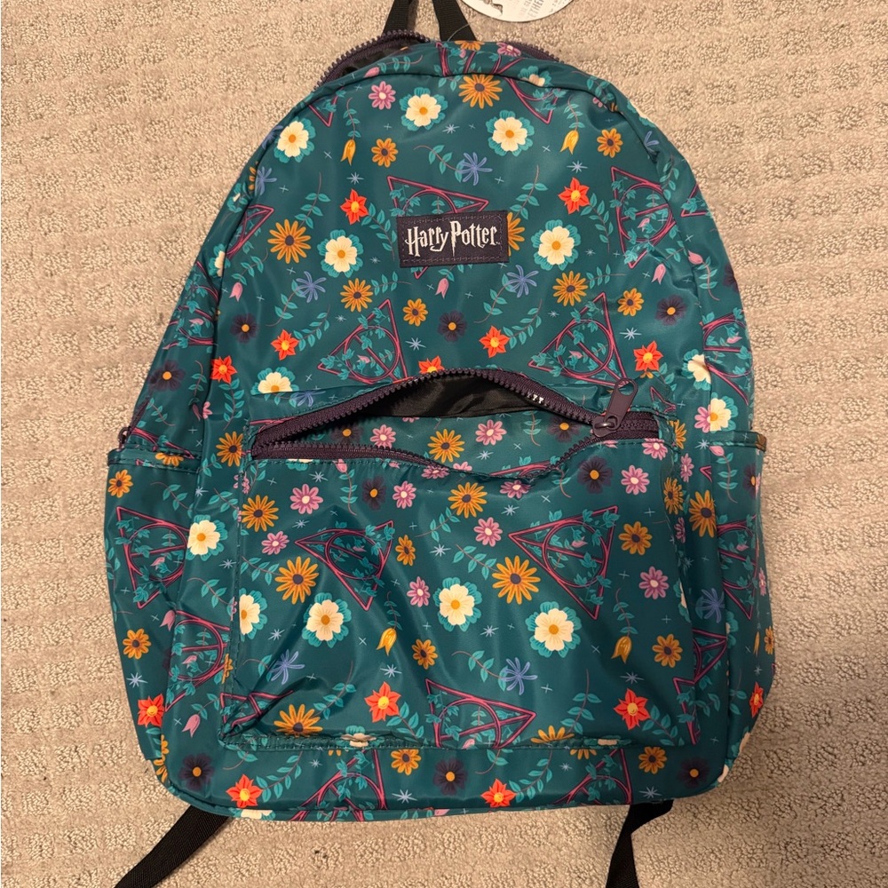 Harry Potter Kids Floral Teal Backpack